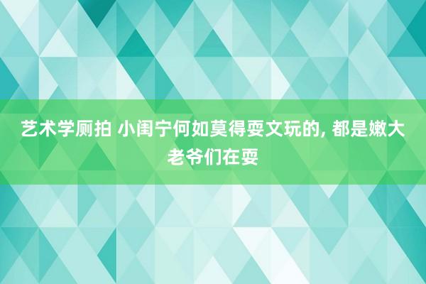 艺术学厕拍 小闺宁何如莫得耍文玩的， 都是嫩大老爷们在耍